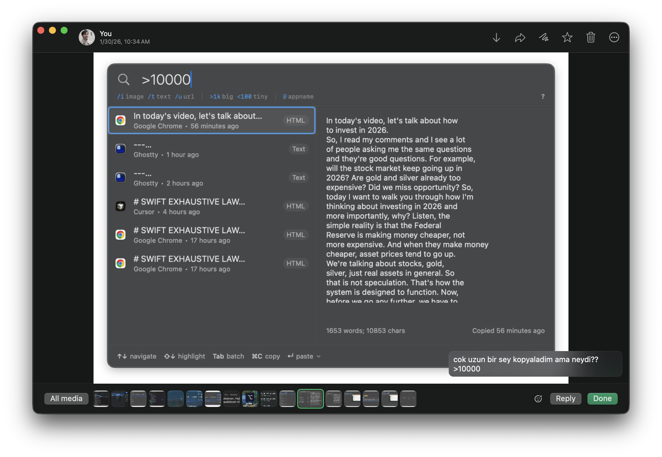 >10000 ile uzun içerikleri filtreleme